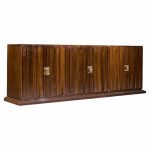 tommi parzinger for parzinger originals mid century walnut and brass credenza