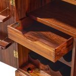 Torbjørn Afdal for Bruksbo Mid Century Danish Rosewood Expanding Bar Cart