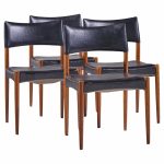 villy schou andersen mid century danish teak dining chairs - set of 4