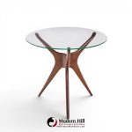 Vladimir Kagan for Dreyfuss Mid Century Walnut Tri-symmetric Sculptural Side Tables - Pair