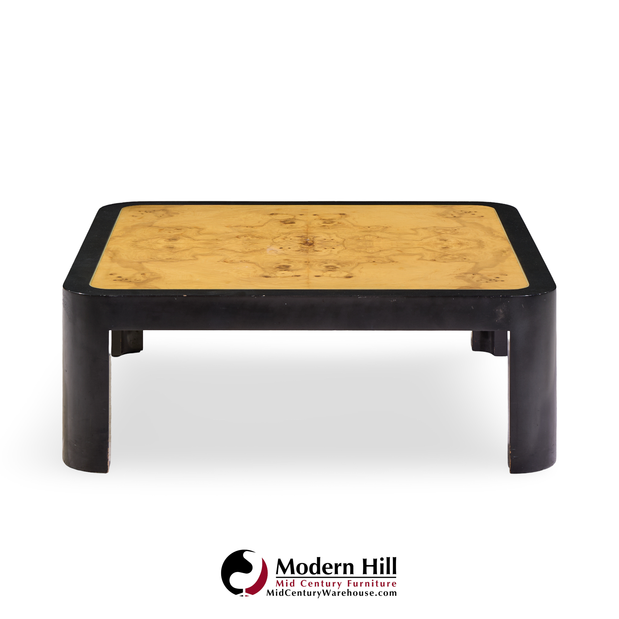 vladimir kagan mid century burlwood coffee table
