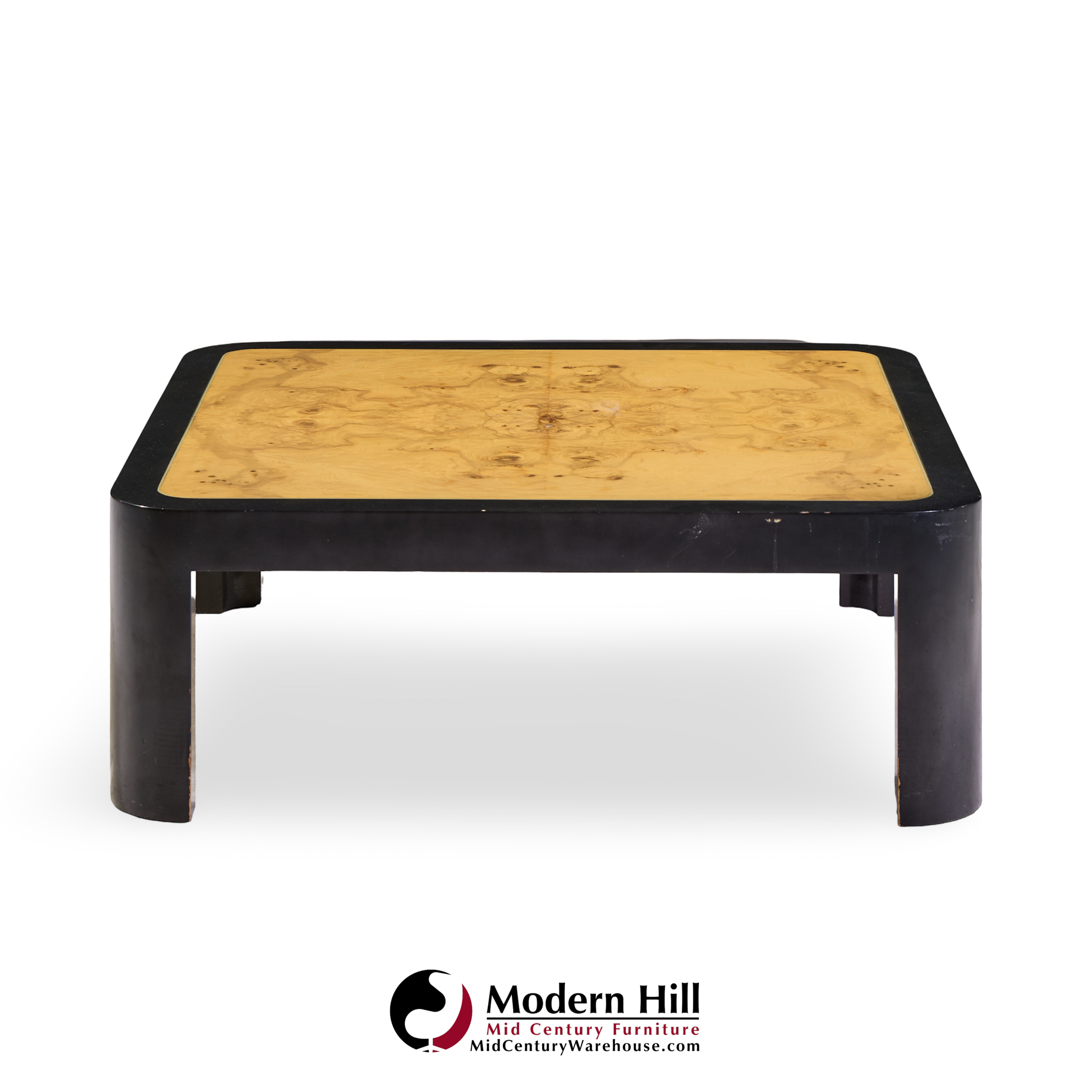 vladimir kagan mid century burlwood coffee table