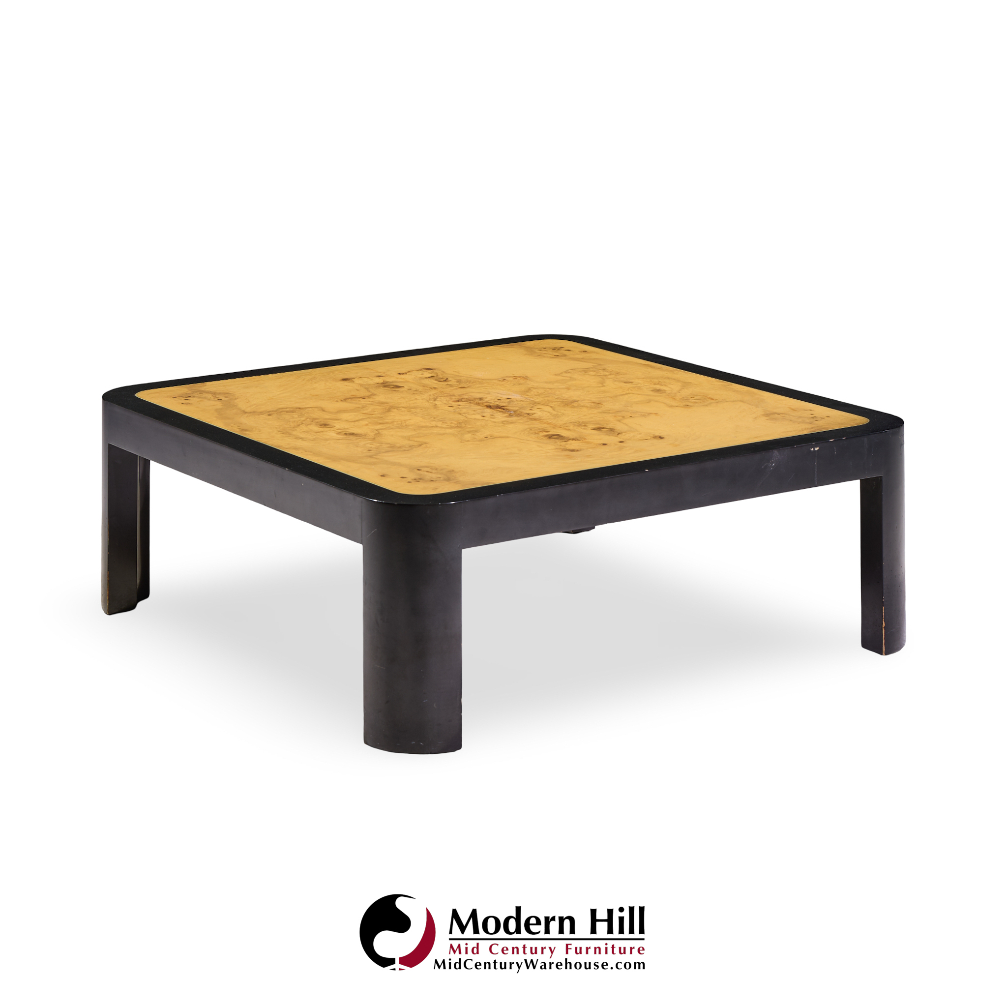 vladimir kagan mid century burlwood coffee table