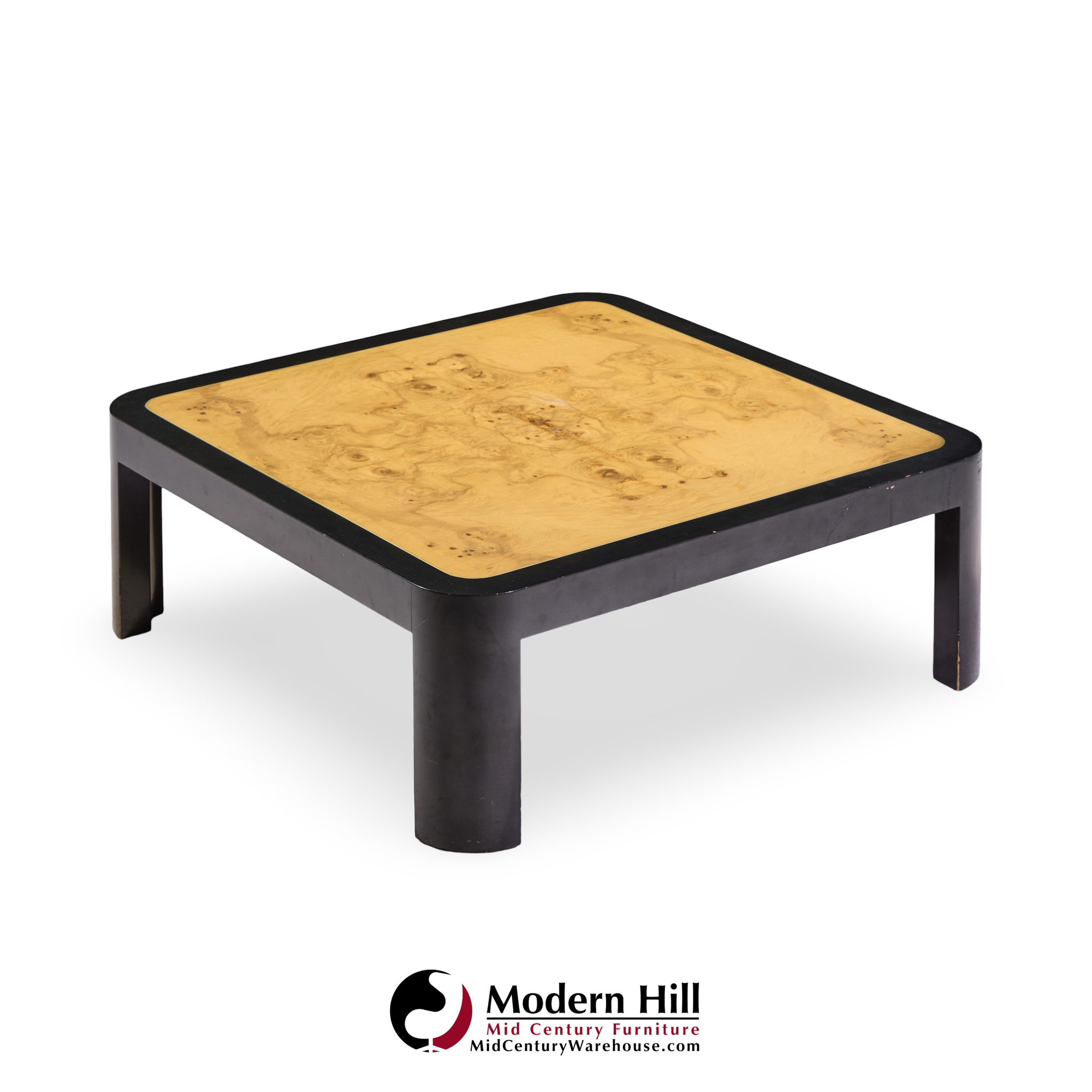 vladimir kagan mid century burlwood coffee table