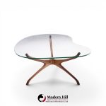Vladimir Kagan for Dreyfuss Mid Century Walnut Tri-symmetric Coffee Table