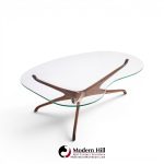 Vladimir Kagan for Dreyfuss Mid Century Walnut Tri-symmetric Coffee Table