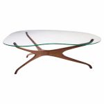 Vladimir Kagan for Dreyfuss Mid Century Walnut Tri-symmetric Coffee Table