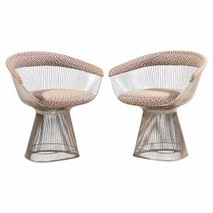 warren platner for knoll mid century dining chairs - pair