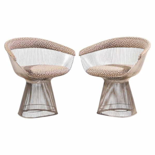 warren platner for knoll mid century dining chairs - pair