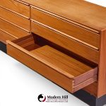 westnofa mid century teak danish teak 8 drawer lowboy dresser