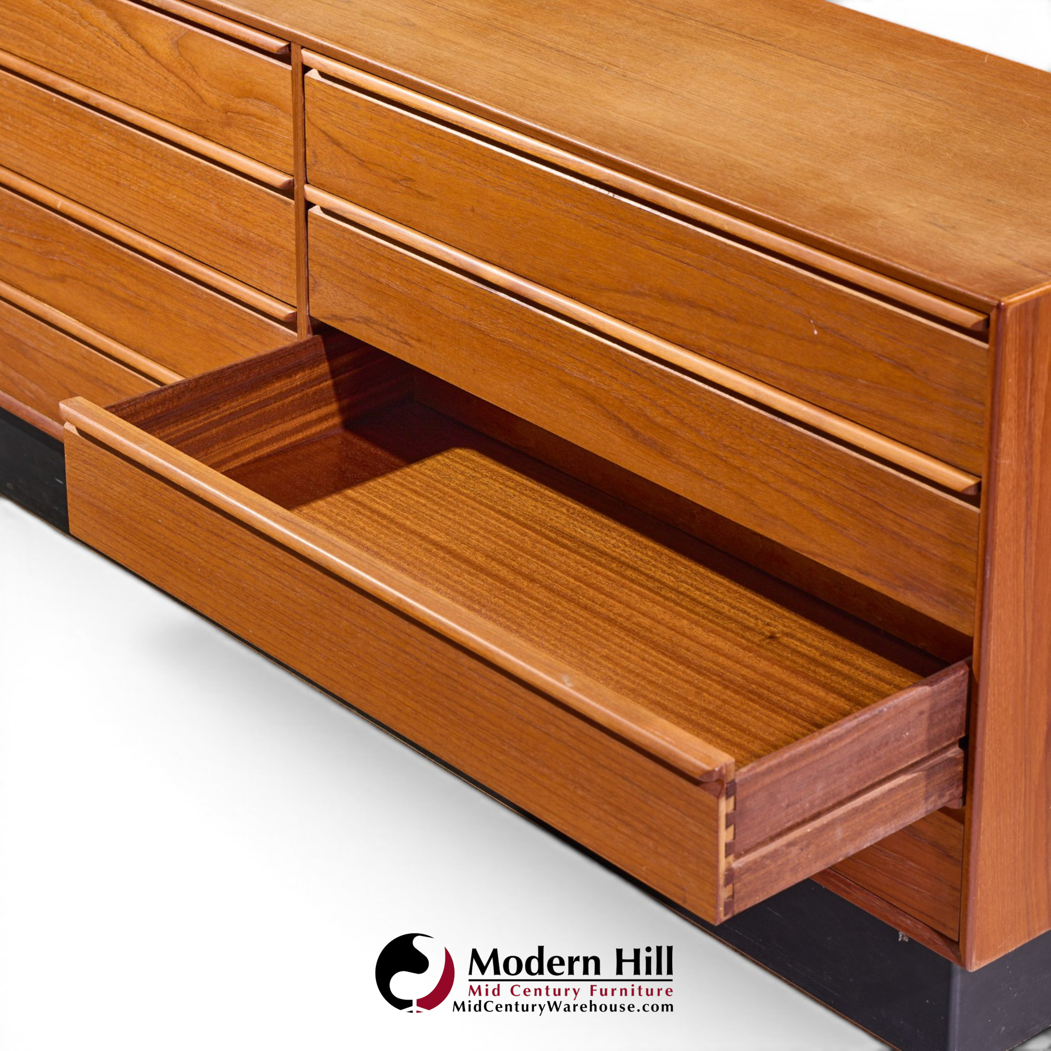 westnofa mid century teak danish teak 8 drawer lowboy dresser