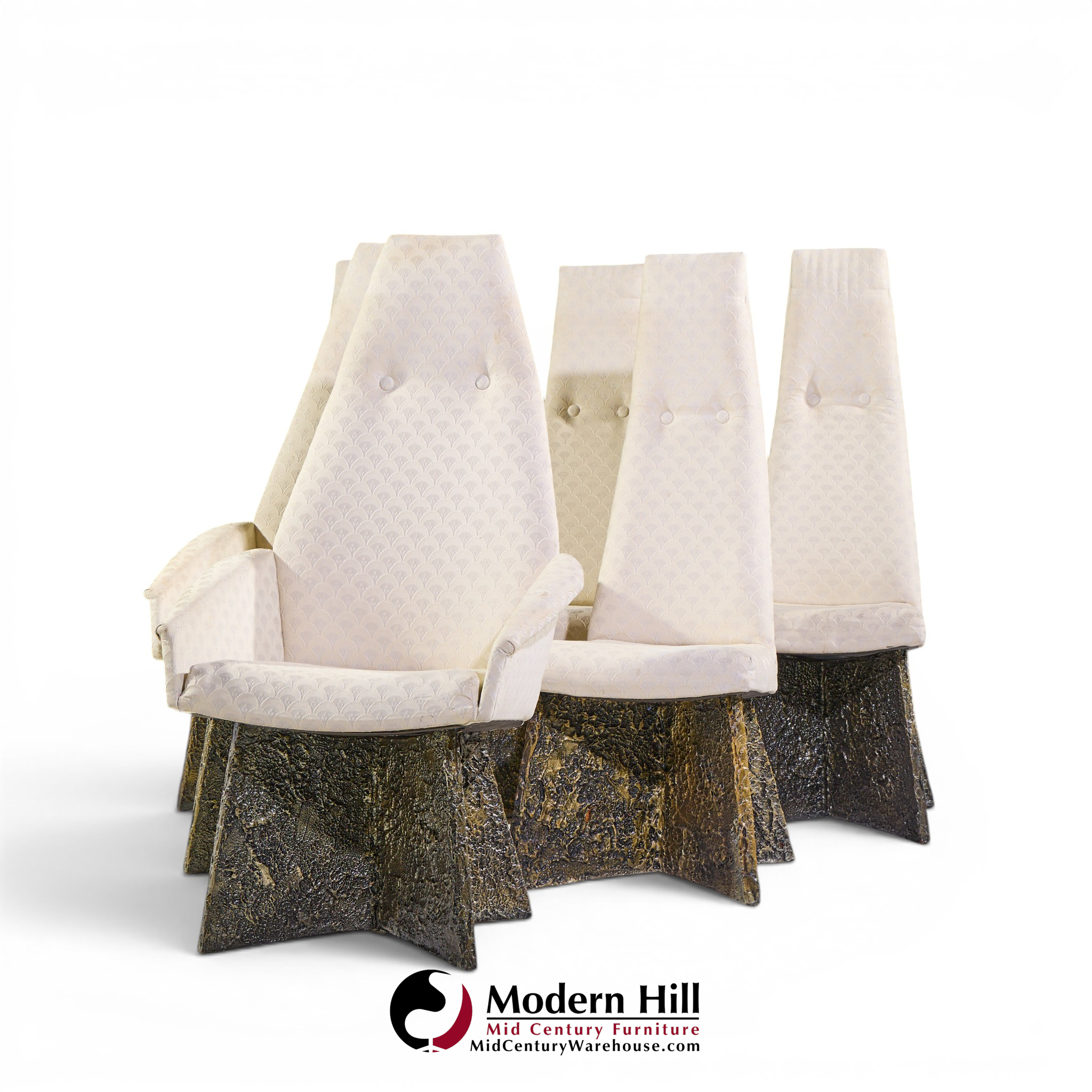adrian pearsall for craft associates mid century brutalist dining chairs - set of 6