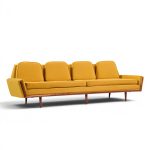 adrian pearsall for craft associates mid century walnut gondola sofa