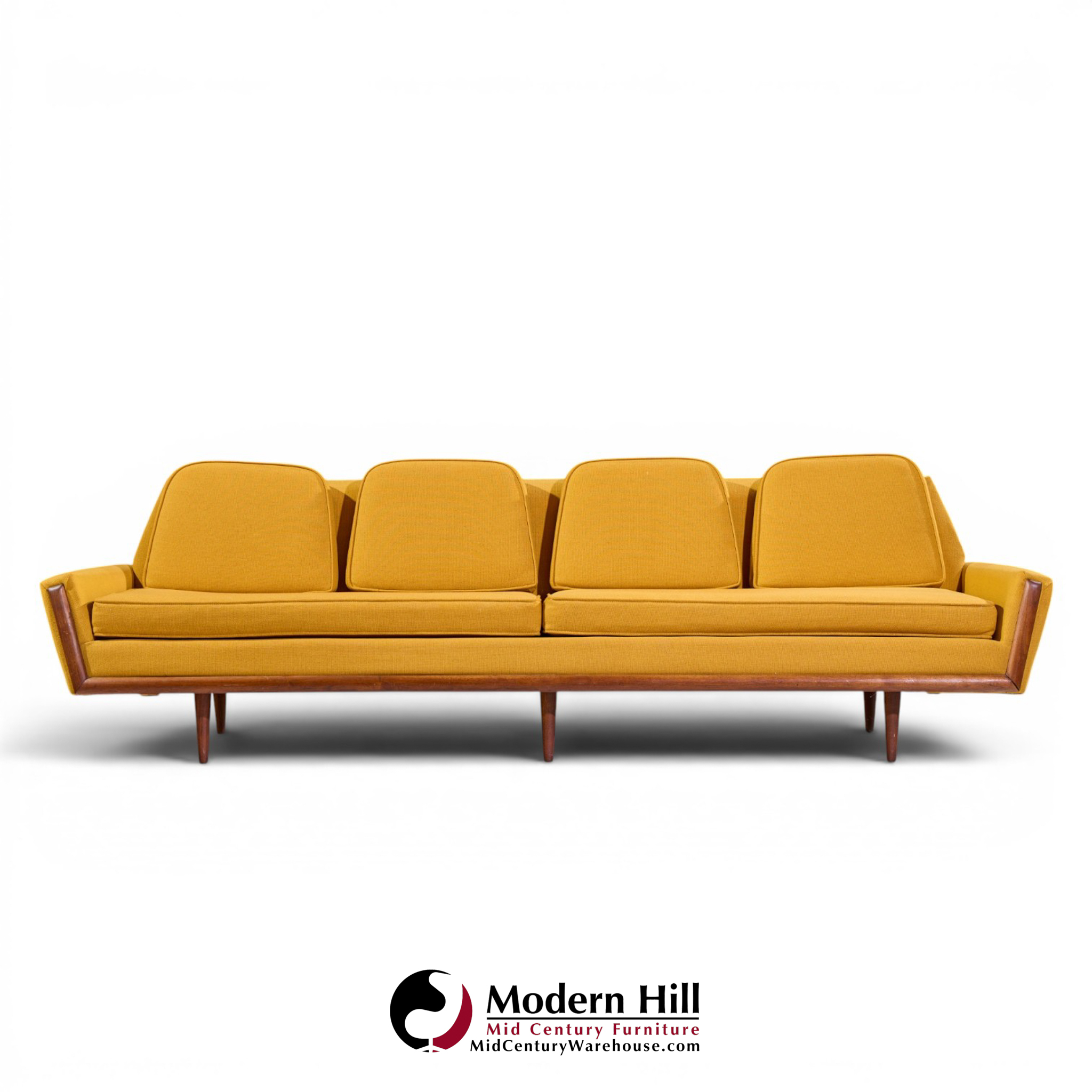 adrian pearsall for craft associates mid century walnut gondola sofa