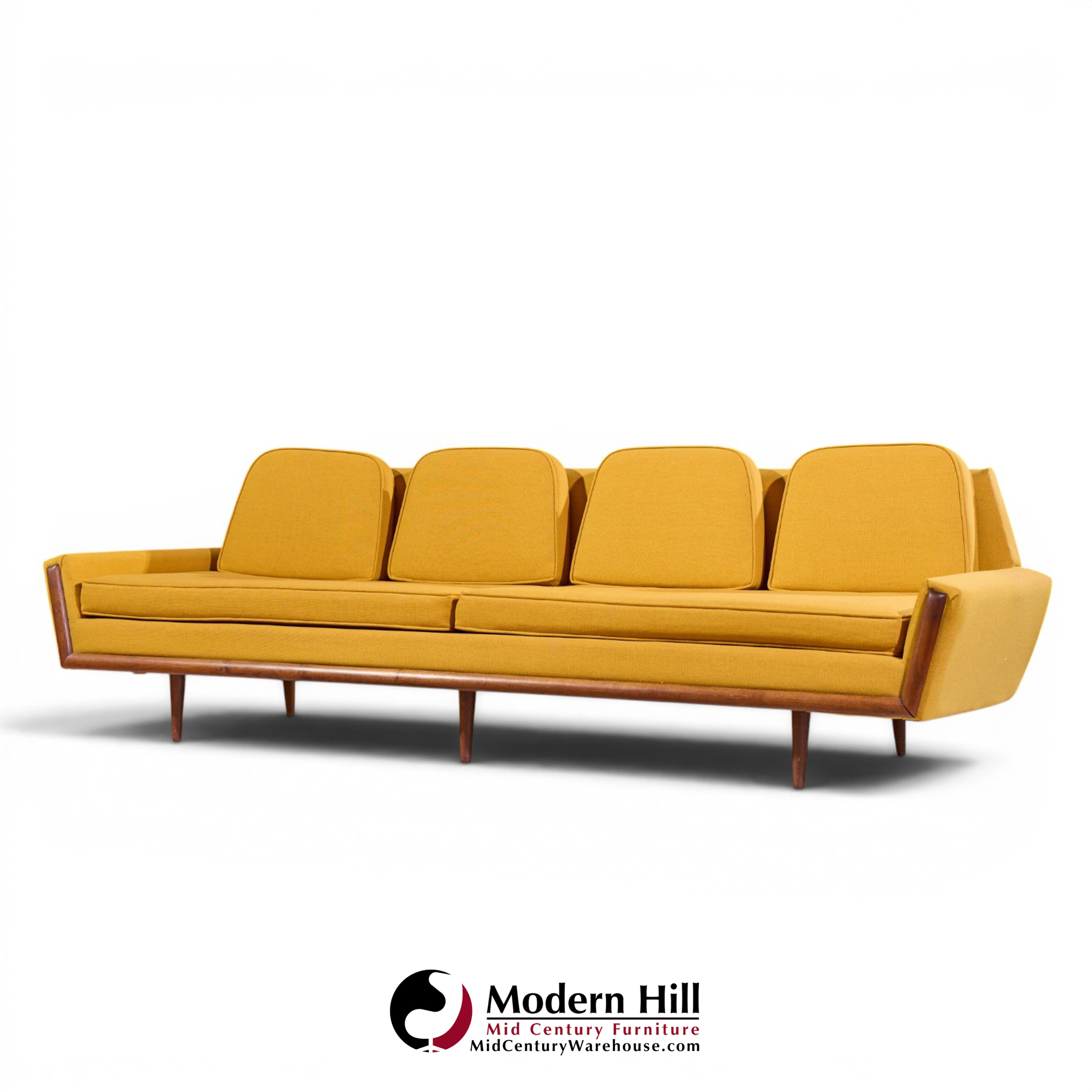 adrian pearsall for craft associates mid century walnut gondola sofa