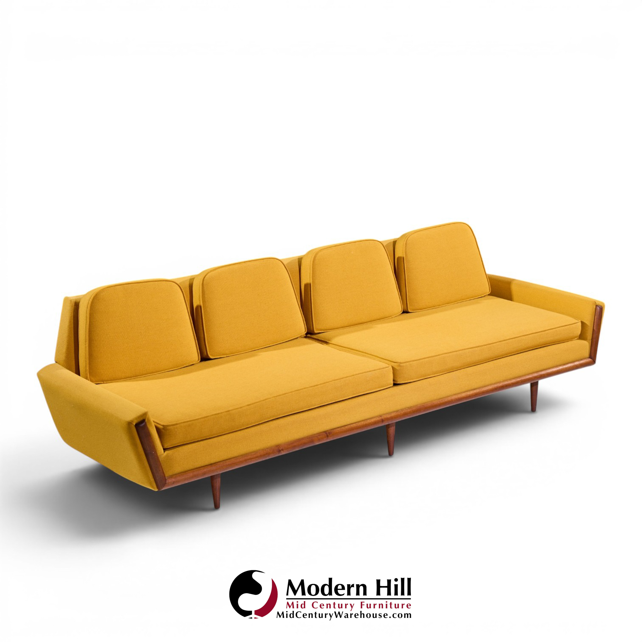 adrian pearsall for craft associates mid century walnut gondola sofa
