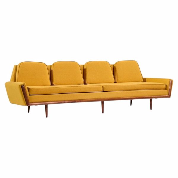 adrian pearsall for craft associates mid century walnut gondola sofa