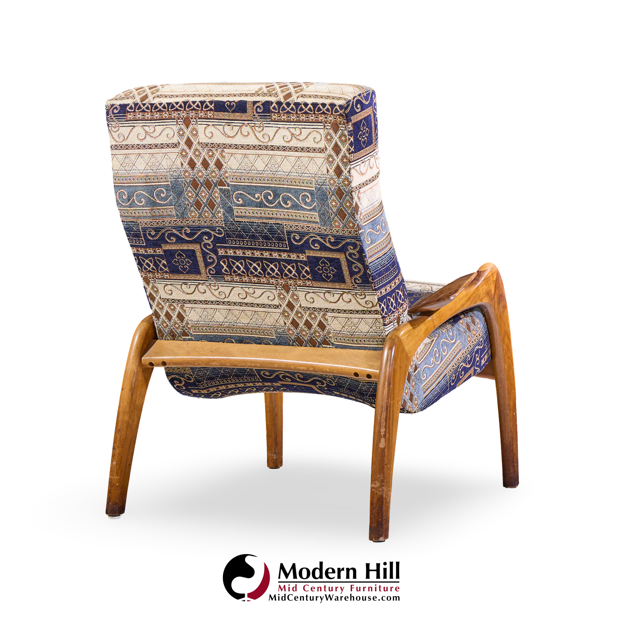 adrian pearsall for craft associates mid century walnut lounge chairs - pair