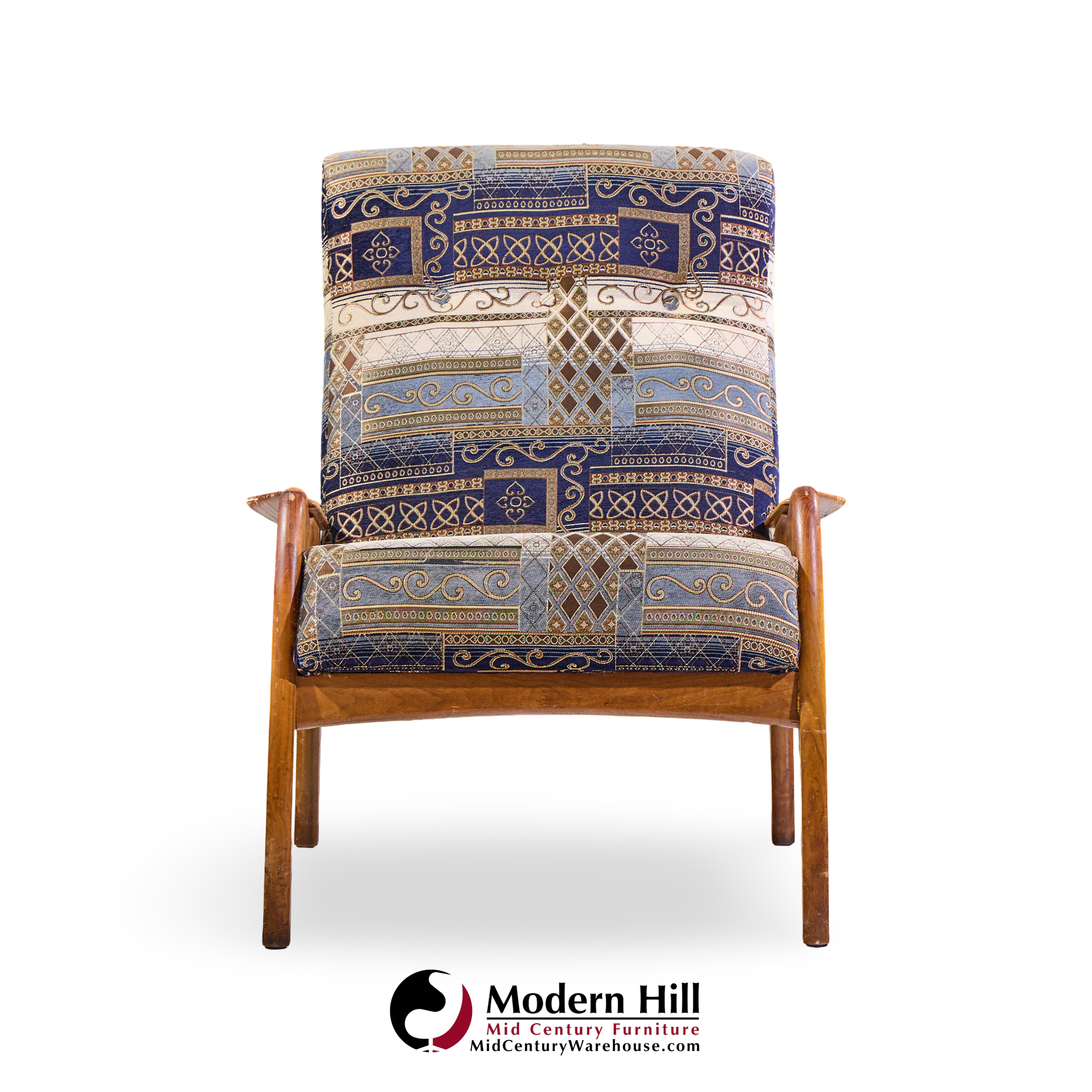 adrian pearsall for craft associates mid century walnut lounge chairs - pair