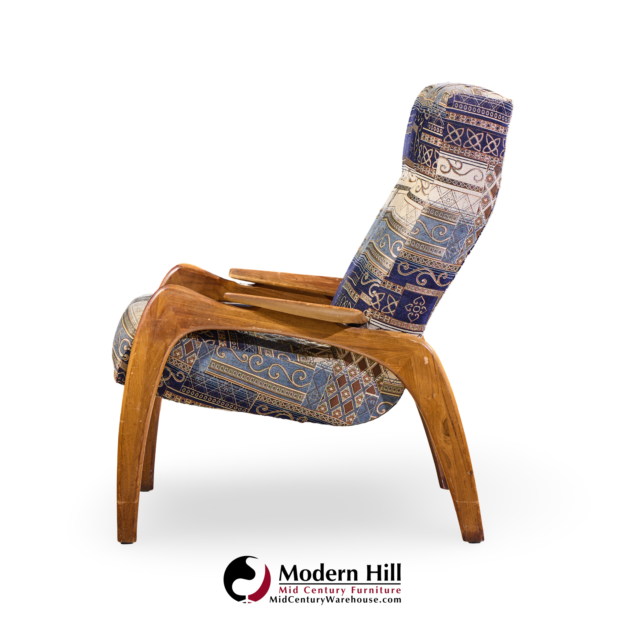 adrian pearsall for craft associates mid century walnut lounge chairs - pair