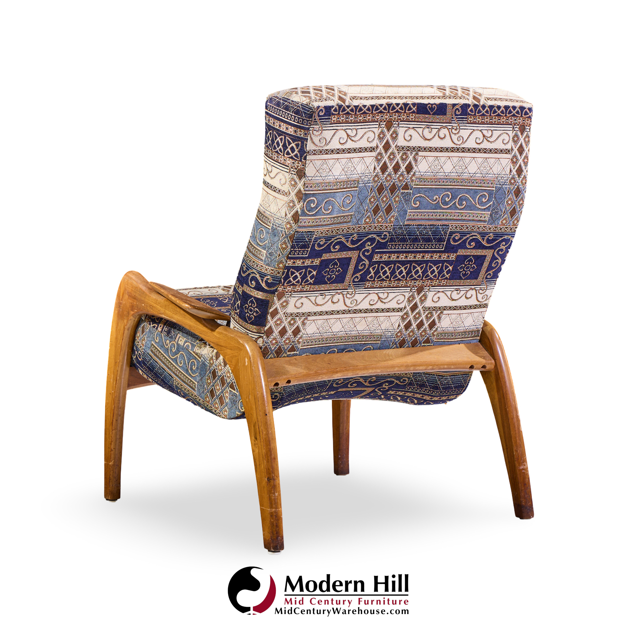 adrian pearsall for craft associates mid century walnut lounge chairs - pair