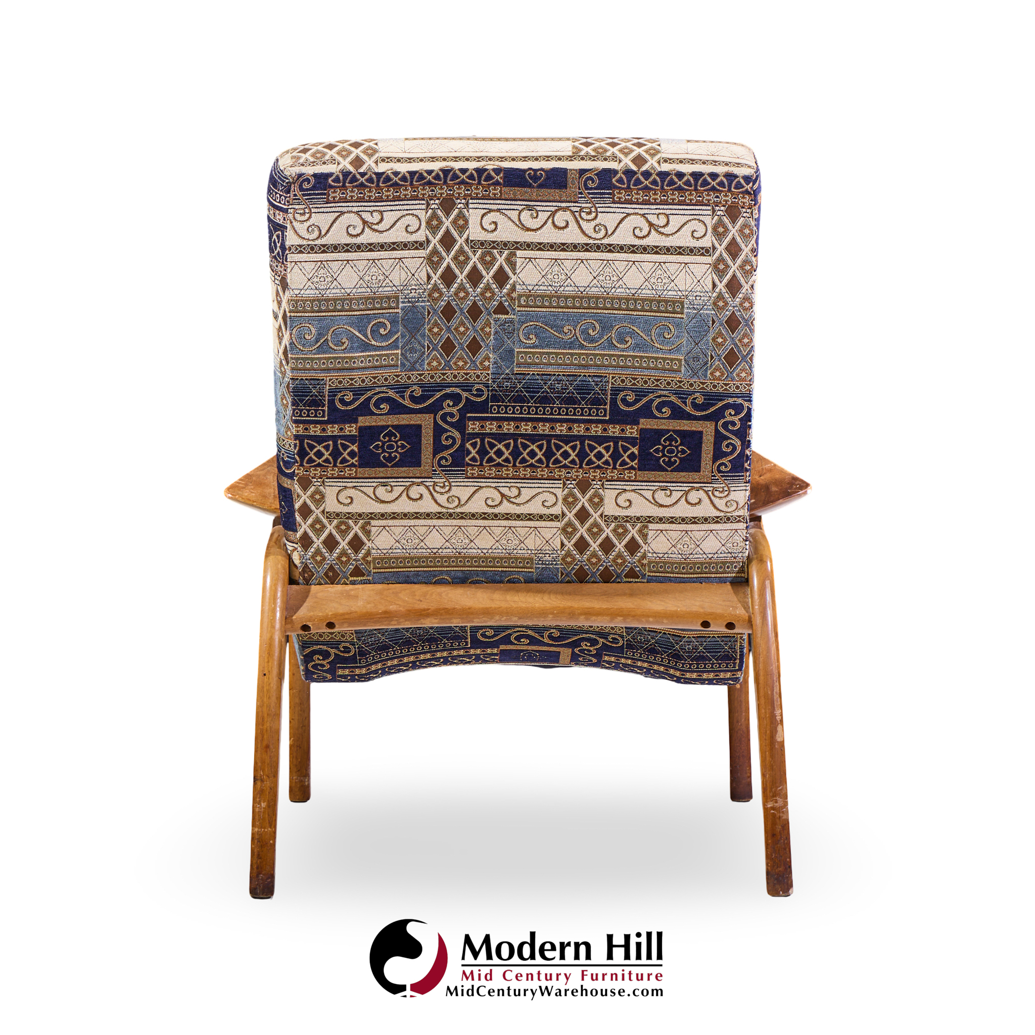 adrian pearsall for craft associates mid century walnut lounge chairs - pair