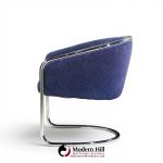 anton lorenz for thonet mid century chrome tub chairs - pair