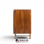 bert england mid century walnut and brass credenza