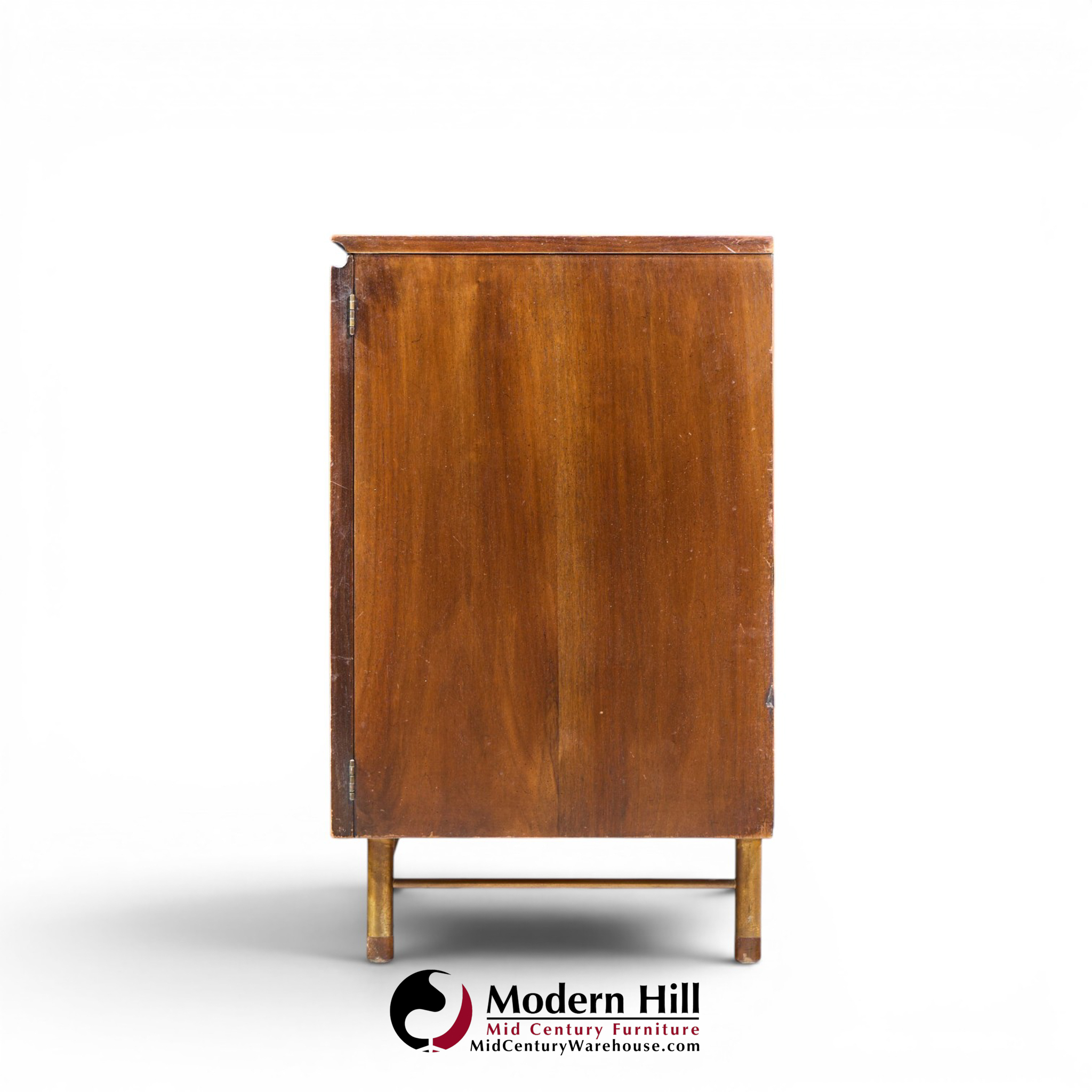 bert england mid century walnut and brass credenza