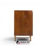 bert england mid century walnut and brass credenza