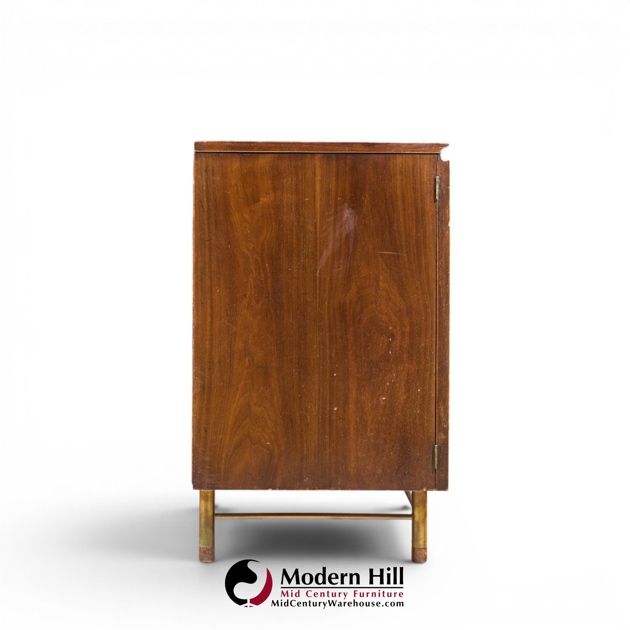 bert england mid century walnut and brass credenza