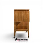 broyhill brasilia mid century walnut bird tiles bar cart