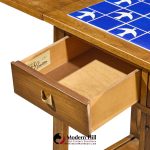 broyhill brasilia mid century walnut bird tiles bar cart