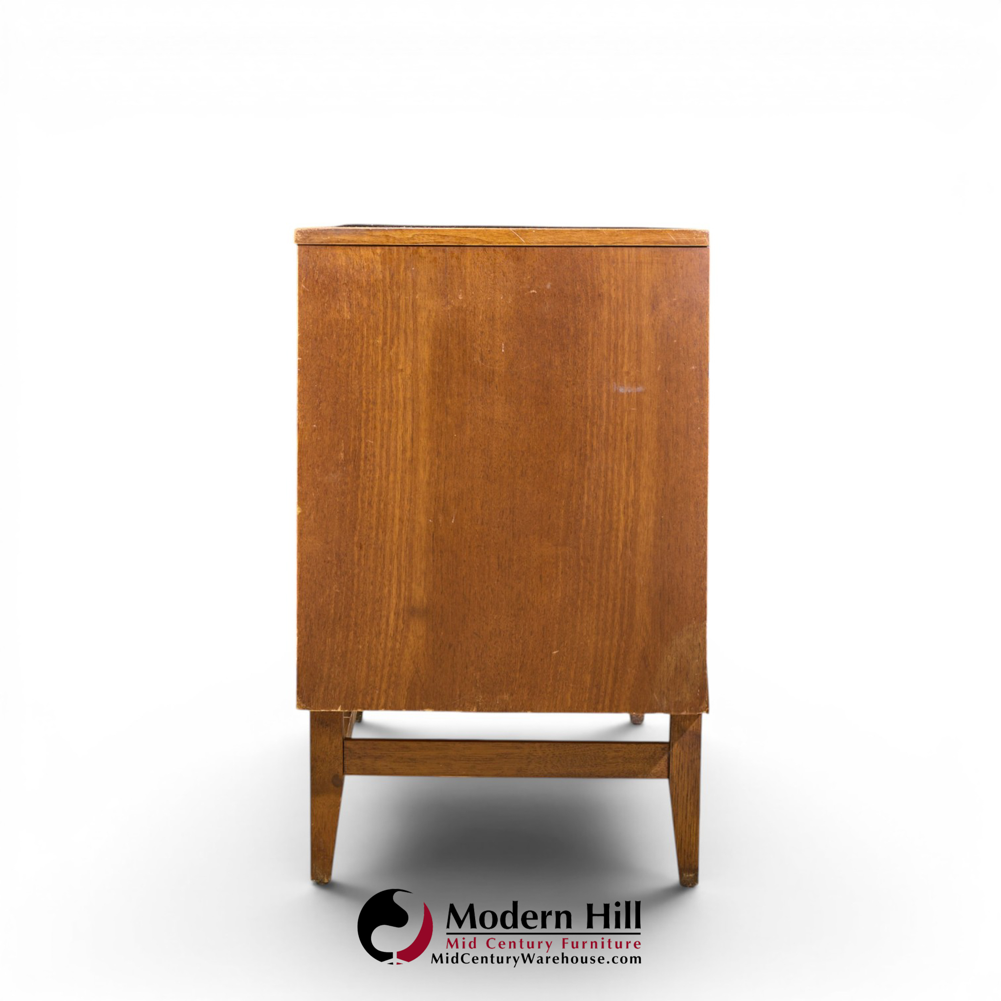 broyhill brasilia mid century walnut and brass 9 drawer lowboy dresser