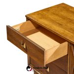 broyhill brasilia mid century walnut and brass 9 drawer lowboy dresser