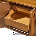 broyhill brasilia mid century walnut and brass 9 drawer lowboy dresser