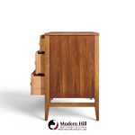 broyhill brasilia mid century walnut and brass offset credenza and hutch