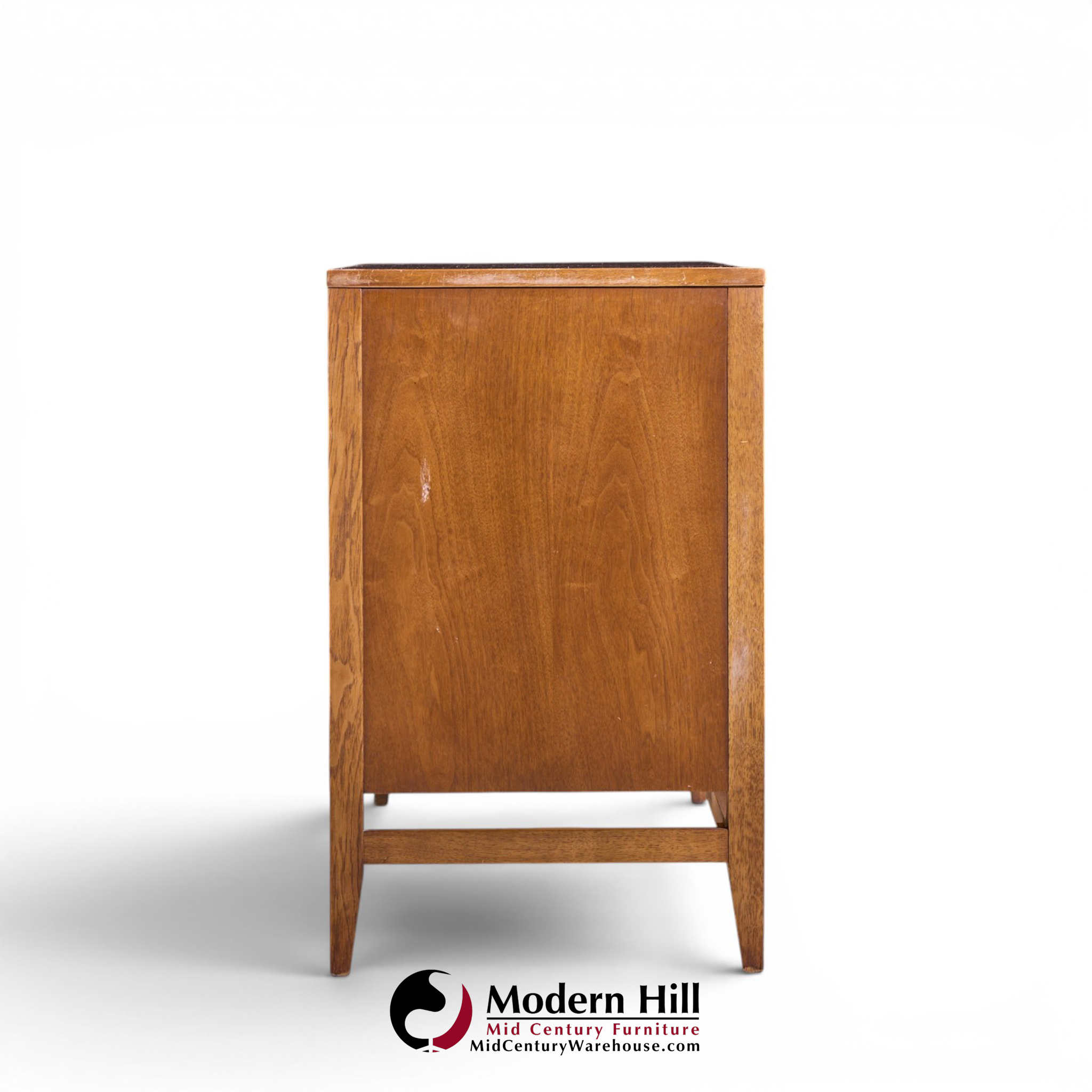 broyhill brasilia mid century walnut and brass offset credenza and hutch