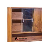 broyhill brasilia mid century walnut and brass offset credenza and hutch