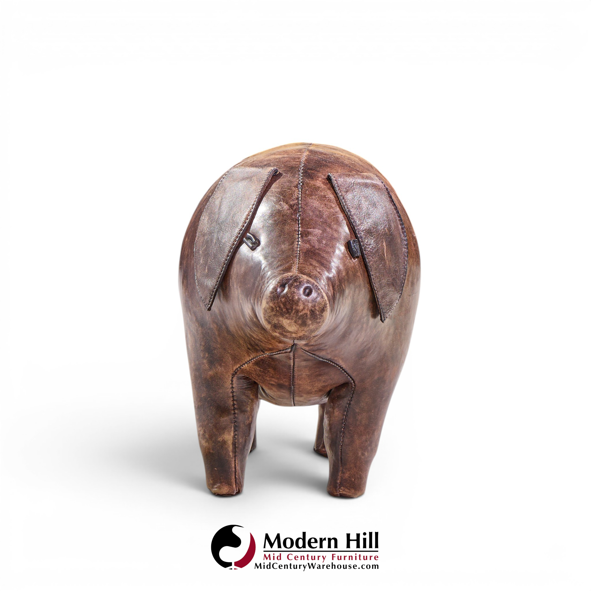 dimitri omersa mid century english leather pig ottoman