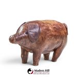 dimitri omersa mid century english leather pig ottoman
