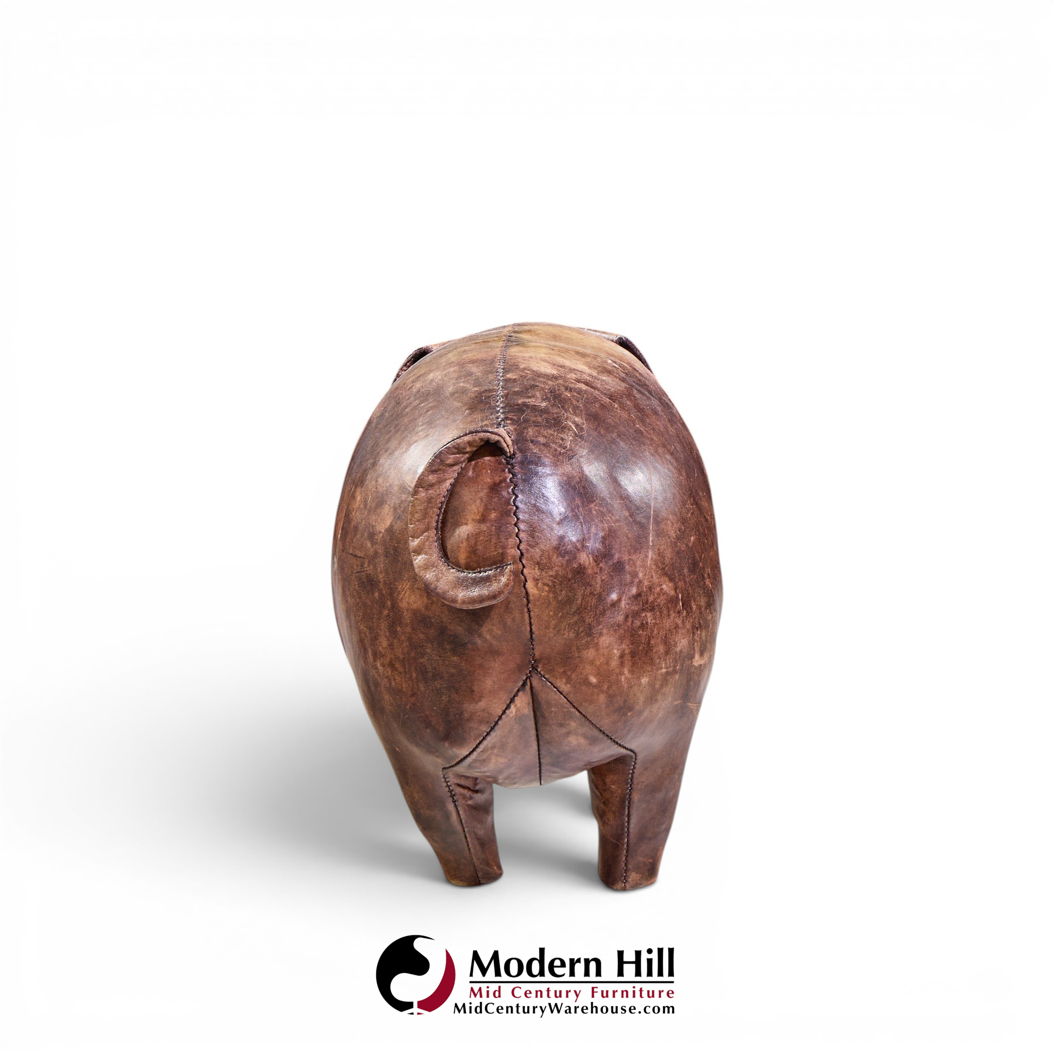 dimitri omersa mid century english leather pig ottoman