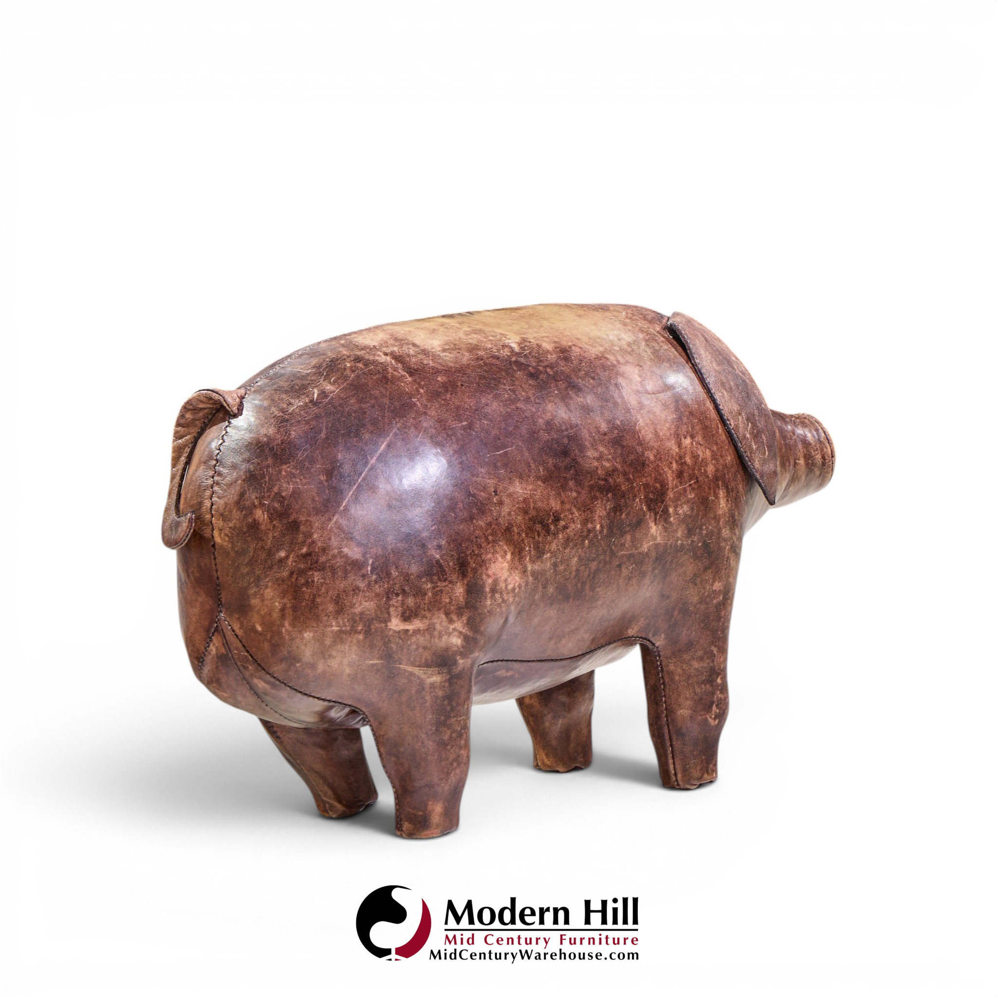 dimitri omersa mid century english leather pig ottoman