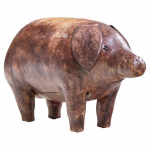 dimitri omersa mid century english leather pig ottoman