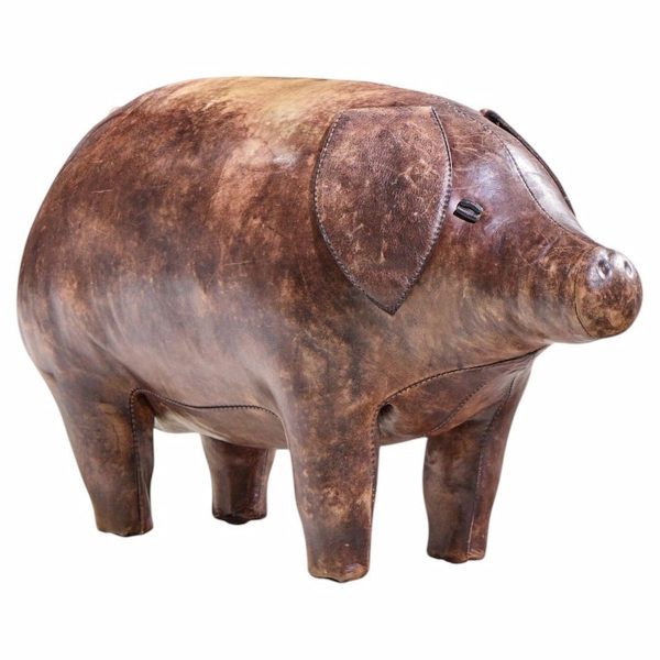 dimitri omersa mid century english leather pig ottoman