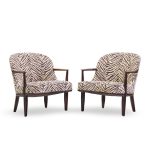 edward wormley for dunbar janus model 5705 mid century mahogany lounge chair - pair