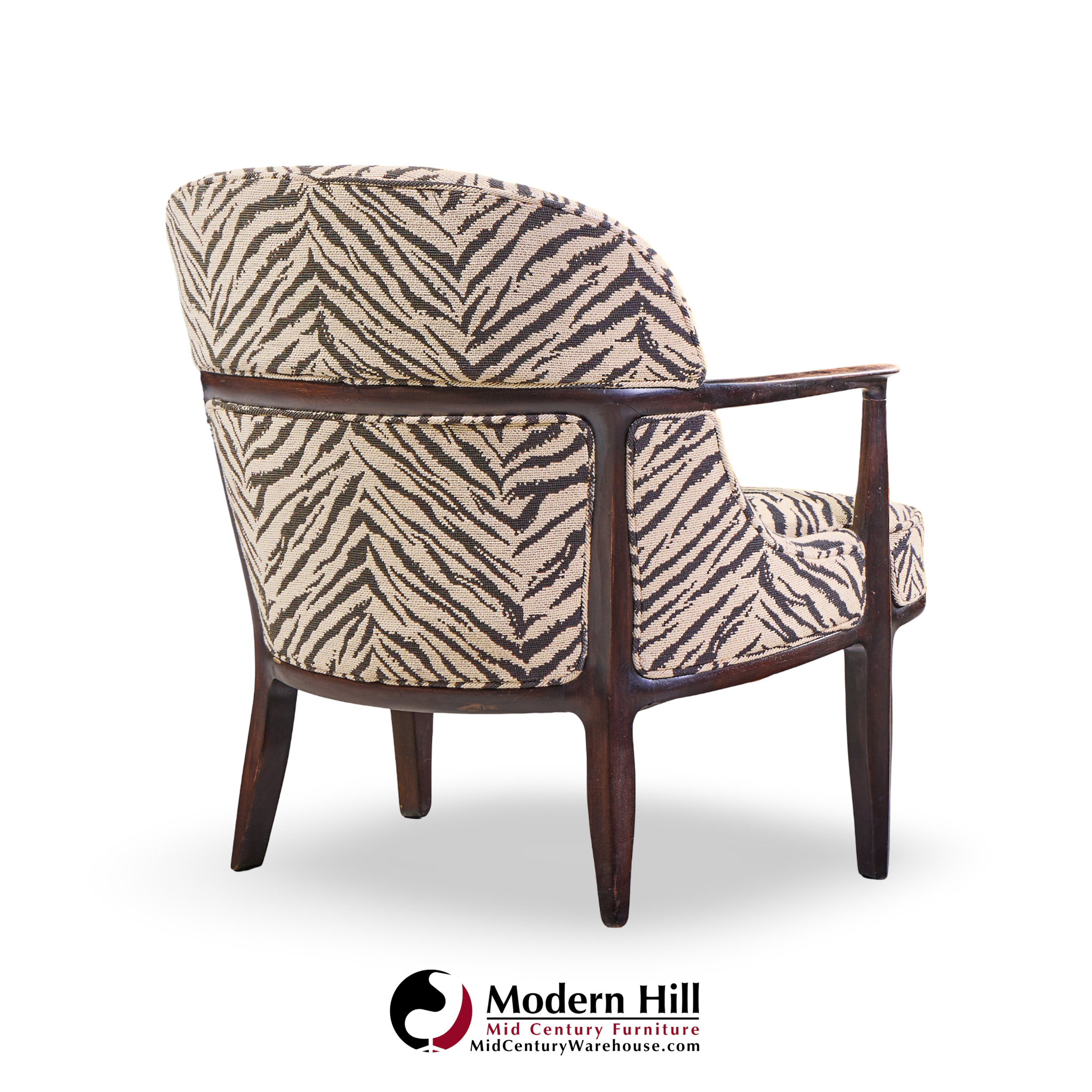 edward wormley for dunbar janus model 5705 mid century mahogany lounge chair - pair