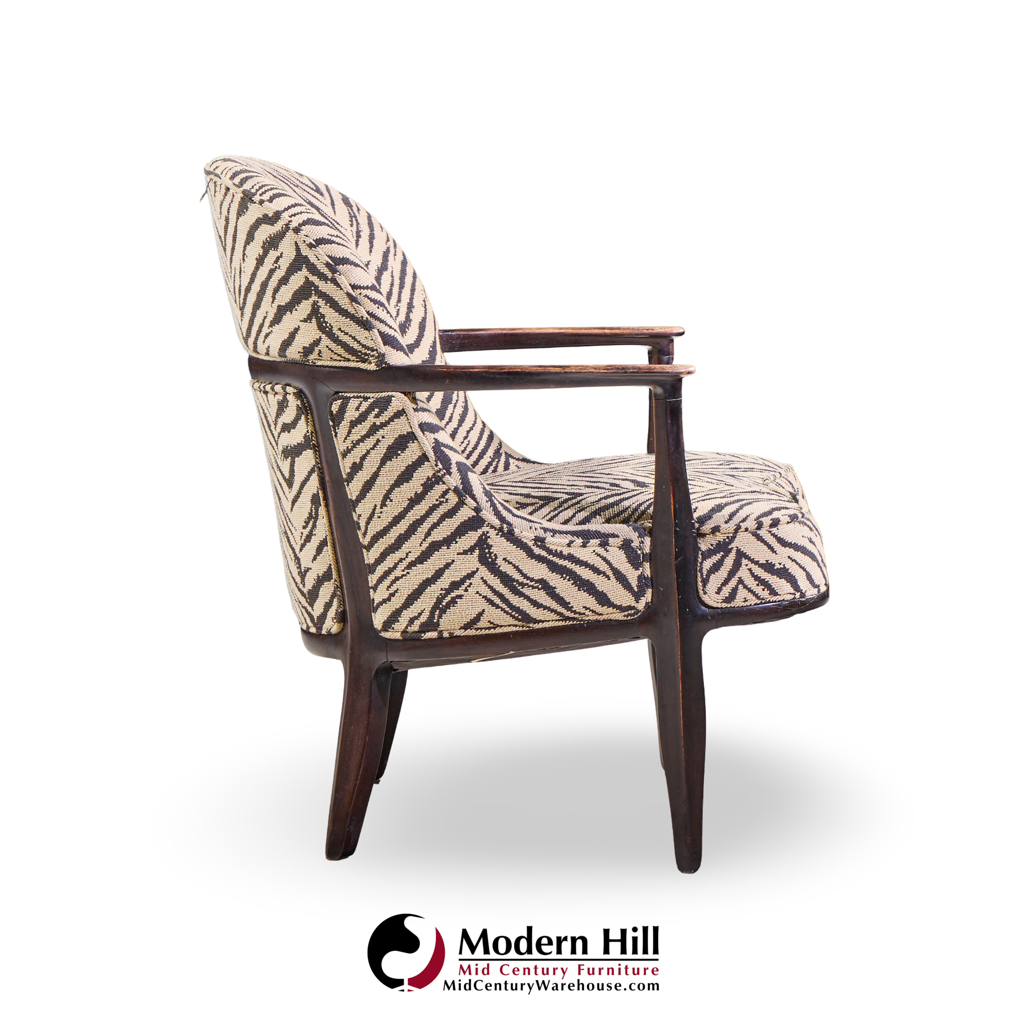 edward wormley for dunbar janus model 5705 mid century mahogany lounge chair - pair