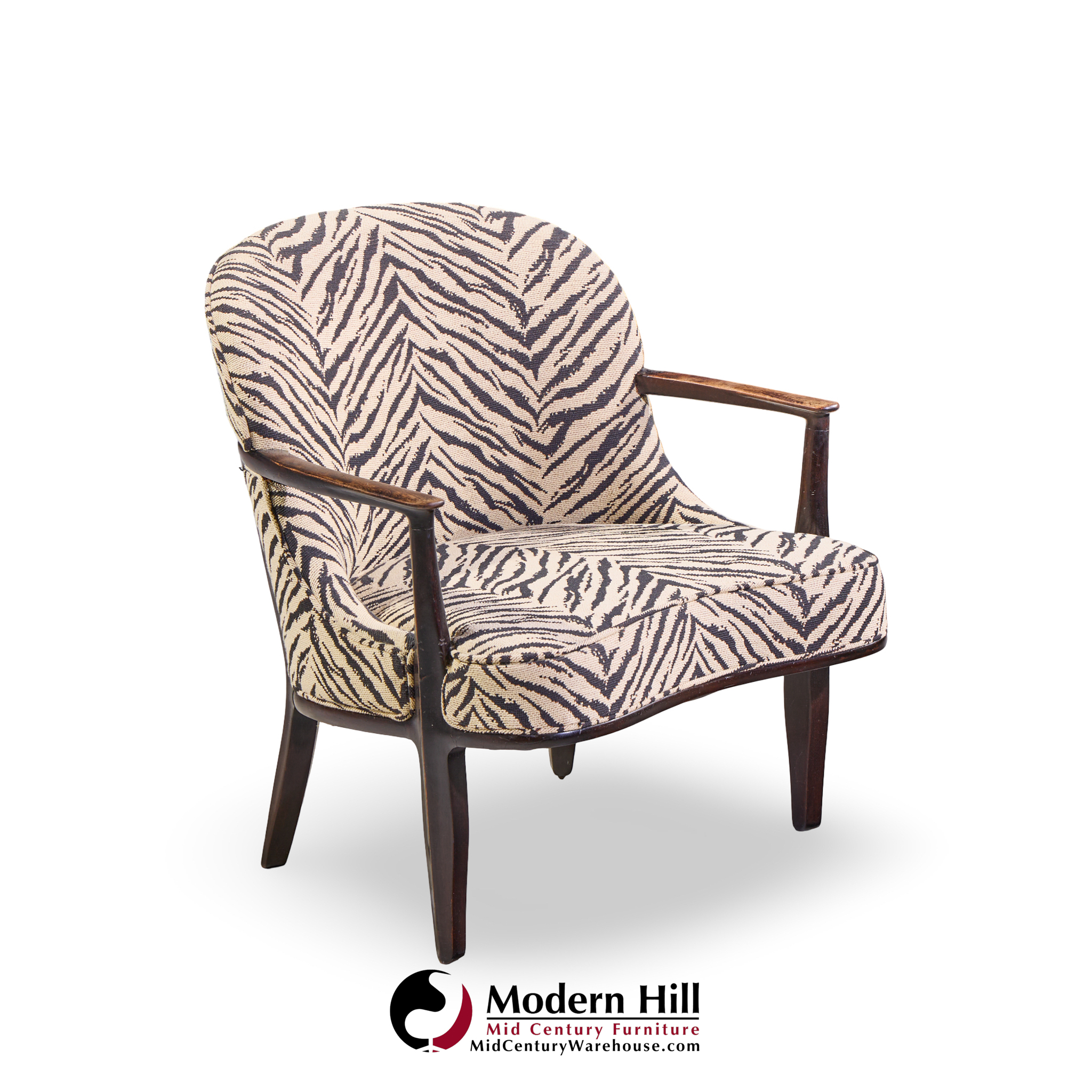 edward wormley for dunbar janus model 5705 mid century mahogany lounge chair - pair