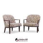 edward wormley for dunbar janus model 5705 mid century mahogany lounge chair - pair